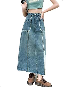 【Raucohouse】raw cut sand denim long skirt Raucohouse】raw cut sand denim long skirt Longer back slit